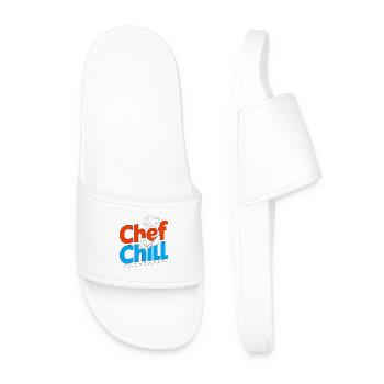 Restaurant Chef & Chill Kitchen Chef Culinary Arts - Men’s Pool Sliders - white - Front