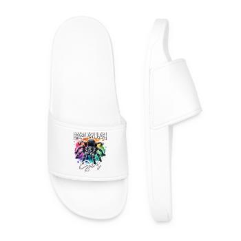 Black Tarantula Girl - Men’s Pool Sliders - white - Front