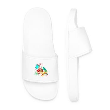 Frog Splash Art - Men’s Pool Sliders - white - Front