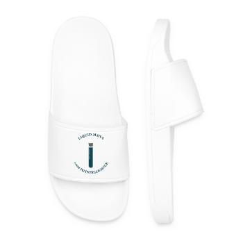 Liquid Mana – +100 Intelligence - Men’s Pool Sliders - white - Front