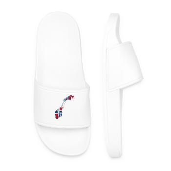 Norway Map Flag Scandinavia Travel - Men’s Pool Sliders - white - Front