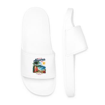 Hawaii Surf & Sunshine Vintage Tee - Men’s Pool Sliders - white - Front