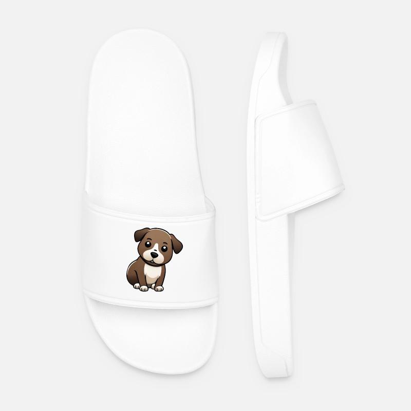 Just cute pooch - Men’s Pool Sliders - white