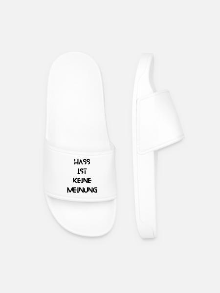 Hate is not an opinion - Men’s Pool Sliders - white