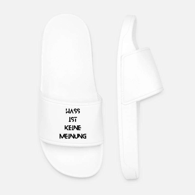 Hate is not an opinion - Men’s Pool Sliders - white