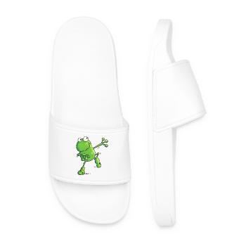 Green Power Frosch - Frösche - Männer Badelatschen - Weiß - Vorne