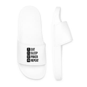 eat sleep poker repeat - Claquettes Homme - blanc - Devant
