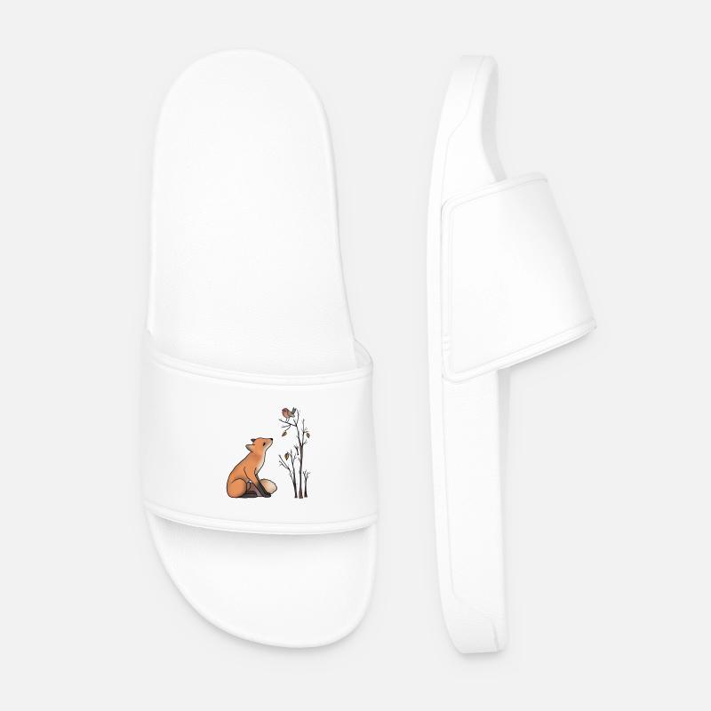 Fox and robin - Men’s Pool Sliders - white