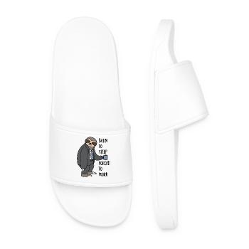Sloth Suit Sloth Born To Sleep Forced To Work - Men’s Pool Sliders - white - Front