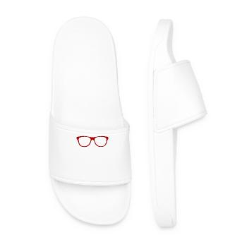Abstrakte Brille / Linie / Muster / Trend / rot - Männer Badelatschen - Weiß - Vorne