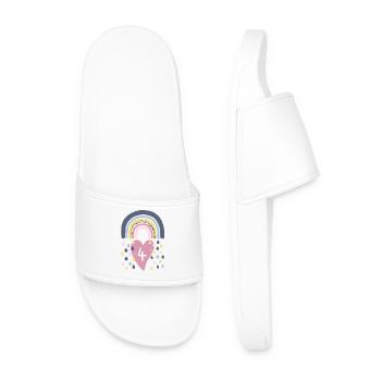 Rainbow 4th Birthday - Men’s Pool Sliders - white - Front