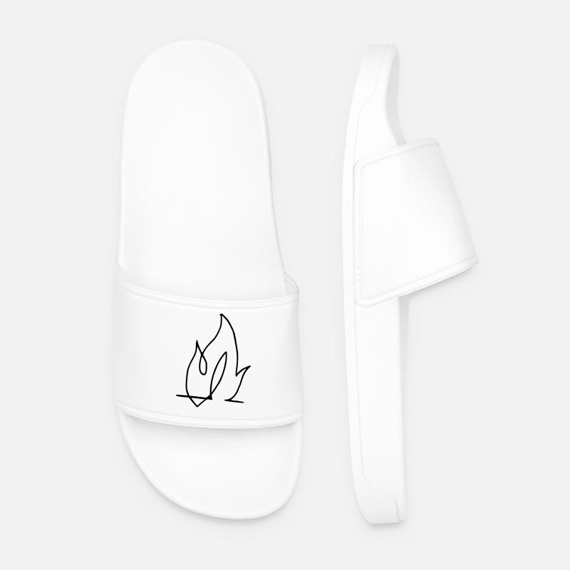 Flame, fire !!! - Men’s Pool Sliders - white