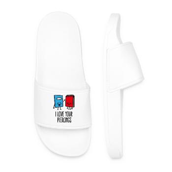 Funny piercers, piercing, I love your piercings - Men’s Pool Sliders - white - Front