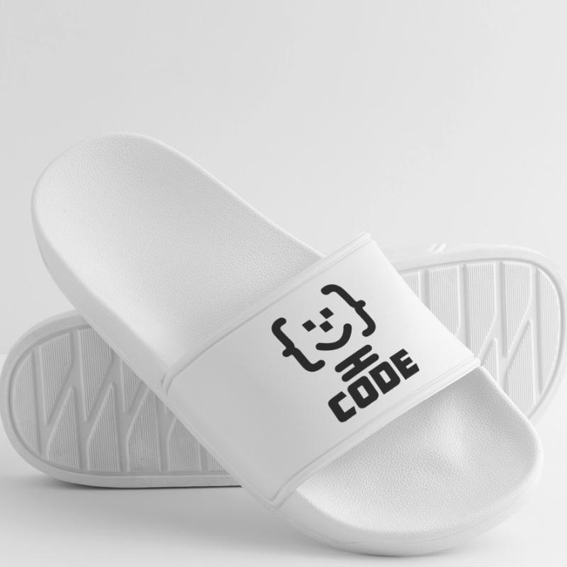 Main programmer code logo with text CODE Men’s Pool Sliders