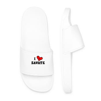 Ich liebe Savate - Männer Badelatschen - Weiß - Vorne