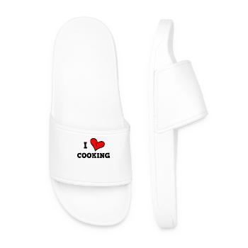 I love cooking - Men’s Pool Sliders - white - Front