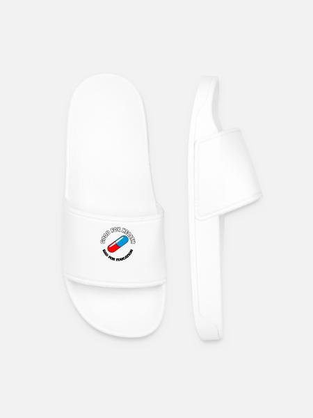Capsule with the slogan Good for health - Men’s Pool Sliders - white