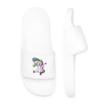 funny LGPT unicorn, colorful unicorn, rainbow - Men’s Pool Sliders - white - Front