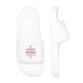 The Best Moms Are Born in May - Men’s Pool Sliders - white - Front