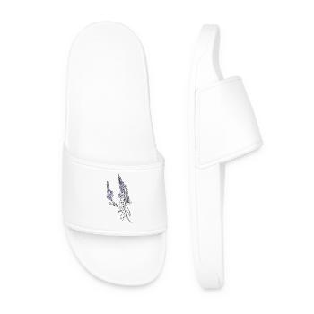 Purple sage flowers - Men’s Pool Sliders - white - Front