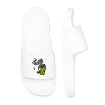 Women's Football, Football, Girl - Men’s Pool Sliders - white - Front