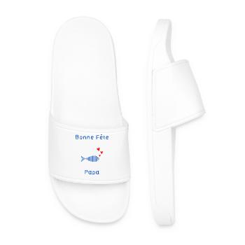 BONNE FÊTE PAPA. PAPA. FÊTE DES PÈRES. PÈRE - Claquettes Homme - blanc - Devant