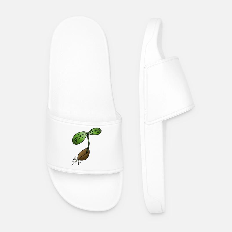 Germination! By Pousse2Bamboo ! - Men’s Pool Sliders - white