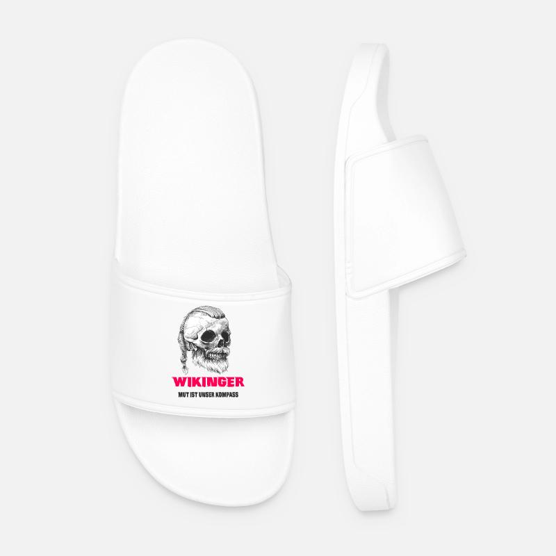 Wikinger Totenkopf Design - Männer Badelatschen - Weiß