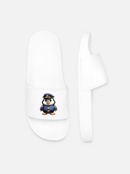 Police Penguin - Men’s Pool Sliders - white