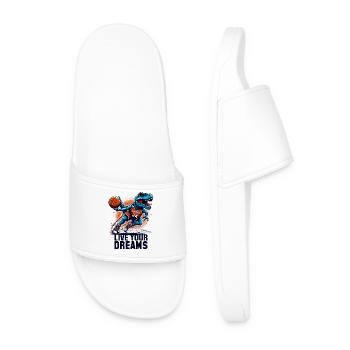 Basketball T-Rex Dinosaurier Träume Geschenk - Männer Badelatschen - Weiß - Vorne
