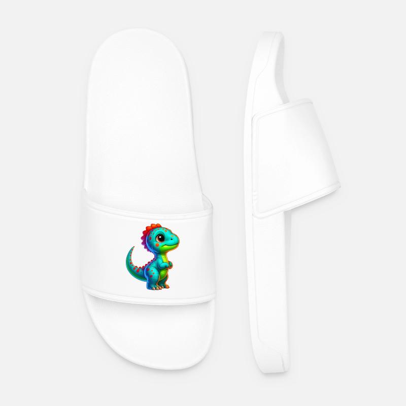 Dinosaur - Men’s Pool Sliders - white