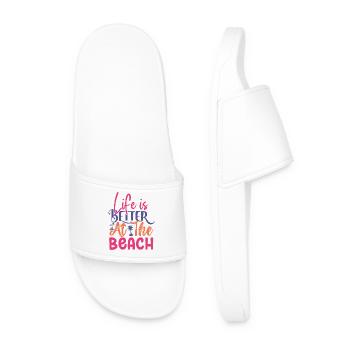 La vie est plus belle à la plage - Claquettes Homme - blanc - Devant