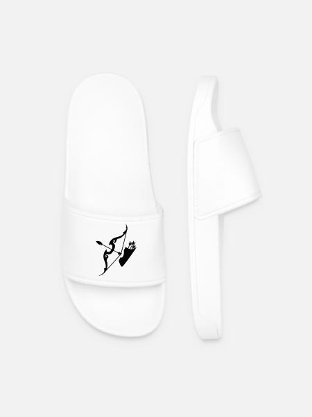 Sagittarius Bow with arrows - Men’s Pool Sliders - white