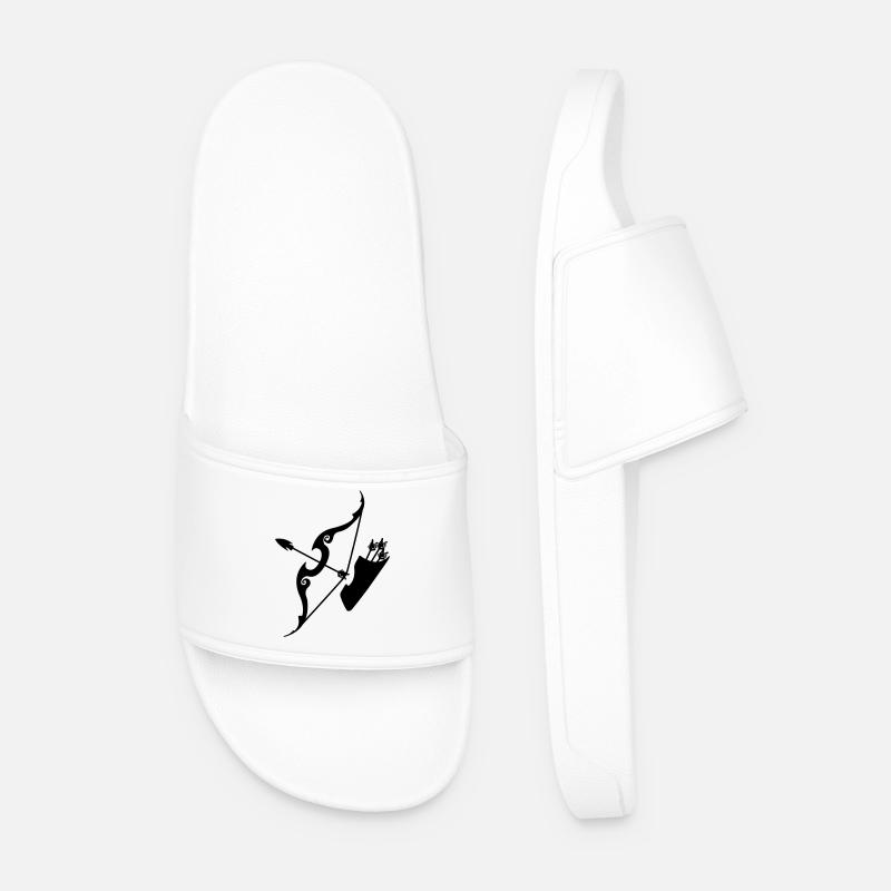 Sagittarius Bow with arrows - Men’s Pool Sliders - white