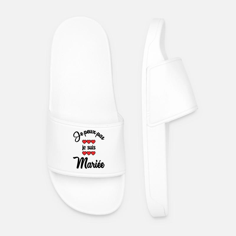 I CAN'T I'M MARRIED - Men’s Pool Sliders - white