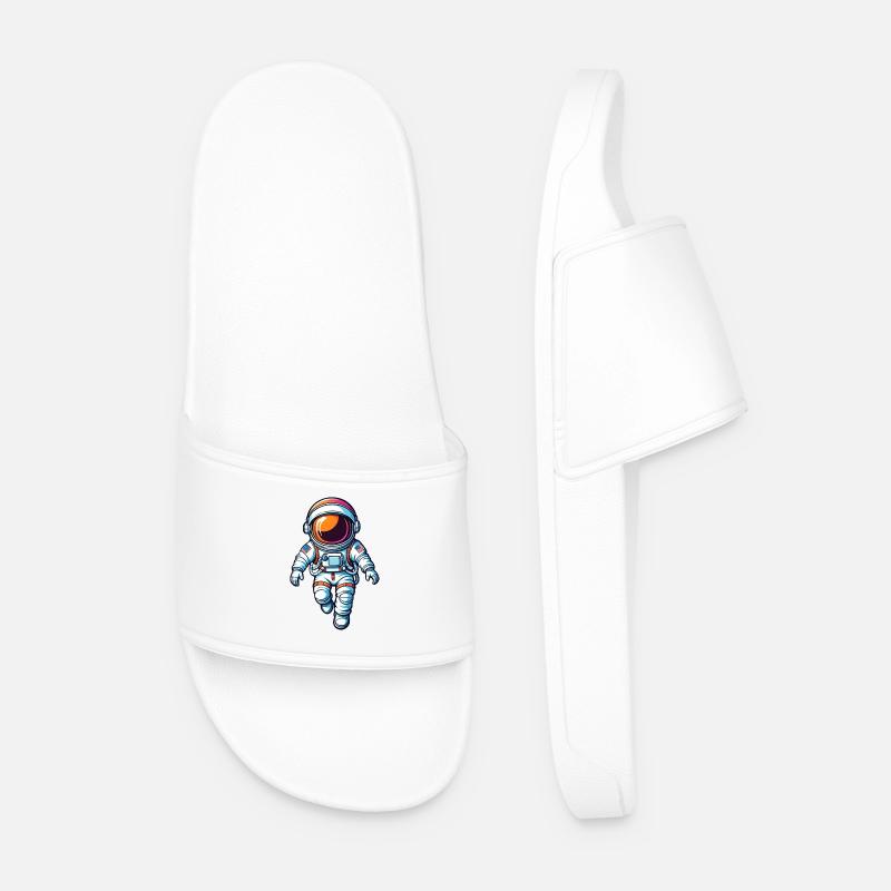 Bunter Cartoon-Astronaut - Männer Badelatschen - Weiß