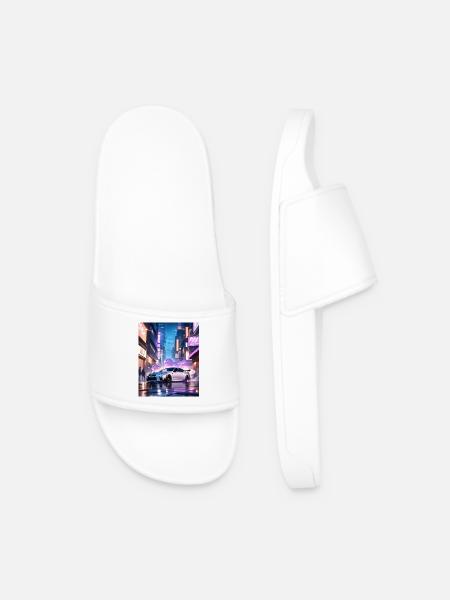 GTR Tokyo Drift - Men’s Pool Sliders - white
