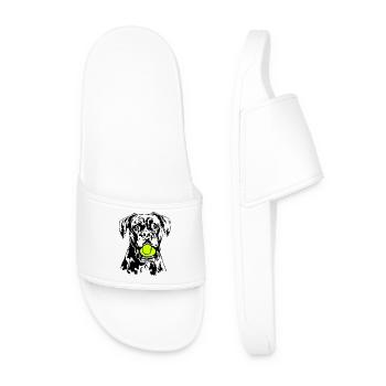 Boxer Ball Ball Junkie Chien Chiens Wilsigns - Claquettes Homme - blanc - Devant