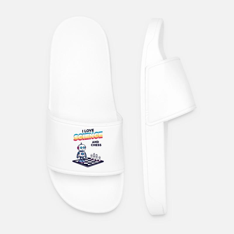 Science and Chess - Men’s Pool Sliders - white