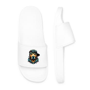 Dog - Men’s Pool Sliders - white - Front