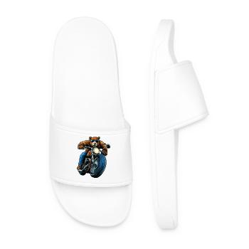 Ours Motard / Moto Ours - Claquettes Homme - blanc - Devant