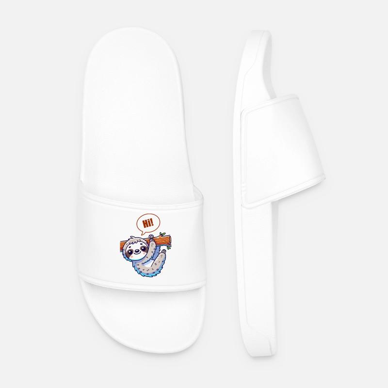 Faultier Comic - Männer Badelatschen - Weiß