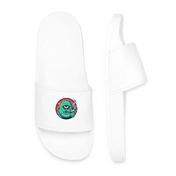 Cool Green Monster Guy - Men’s Pool Sliders - white - Front
