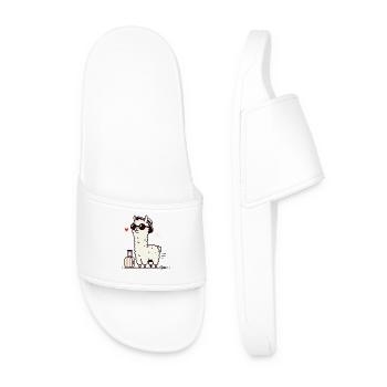 Lama de voyage avec valise - Claquettes Homme - blanc - Devant
