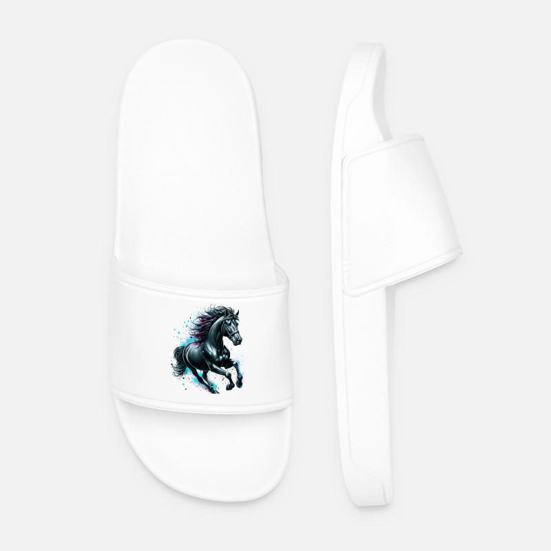 Pferd - Männer Badelatschen - Weiß
