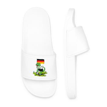 Germany Flag Dinosaur Rex Football - Men’s Pool Sliders - white - Front