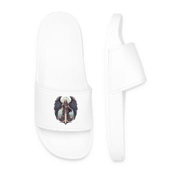 Faucheuse avec des ailes et une épée sur trans - Claquettes Homme - blanc - Devant