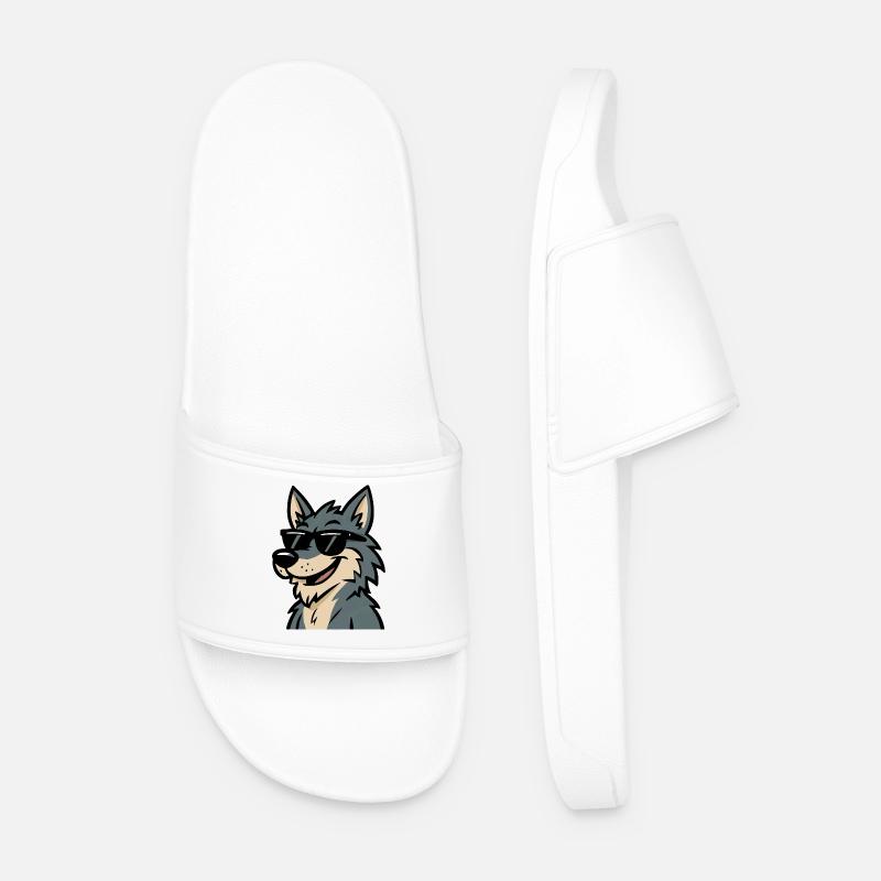 wolf sonnenbrille - Männer Badelatschen - Weiß