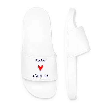 HAPPY FATHER'S DAY. DAD. FATHER'S DAY. FATHER - Men’s Pool Sliders - white - Front