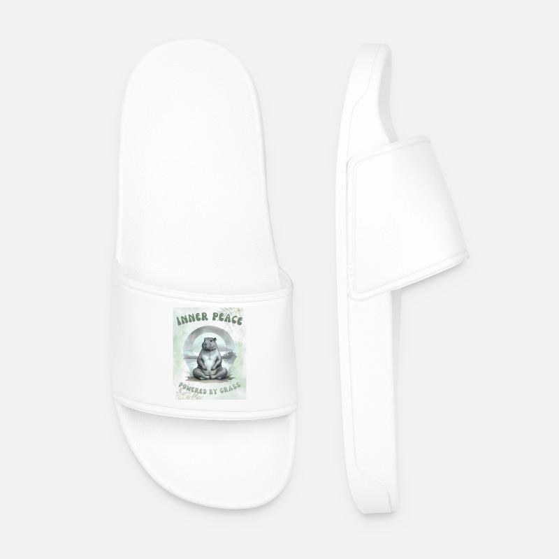 Inner Peace – Powered by Grass - Men’s Pool Sliders - white